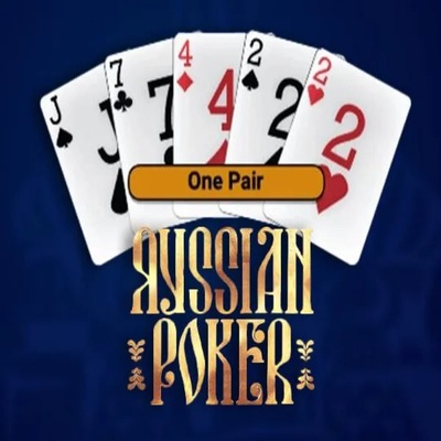 Russian Poker slot logo by OneTouch Games at Vanguards Casino