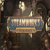 Steamworks The Workshop slot logo by Peter & Sons at Vanguards Casino